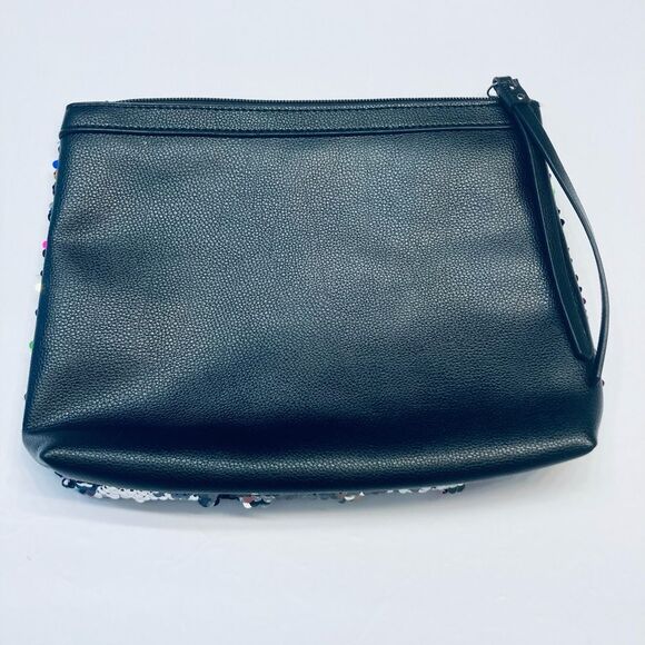 Victoria’s Secret Sequin Sparkle Wristlet Purse Travel Makeup Cosmetic Bag - Picture 2 of 5